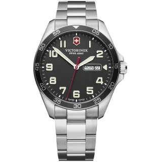 【VICTORINOX 瑞士維氏】SWISS ARMY瑞士維氏Fieldforce時尚手錶(VISA-241849 黑)
