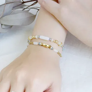 【Ficelle】逢凶化吉 白玉 K金 憶念品彙手鍊(輕珠寶 天然石 磁場 設計款 手工製作)