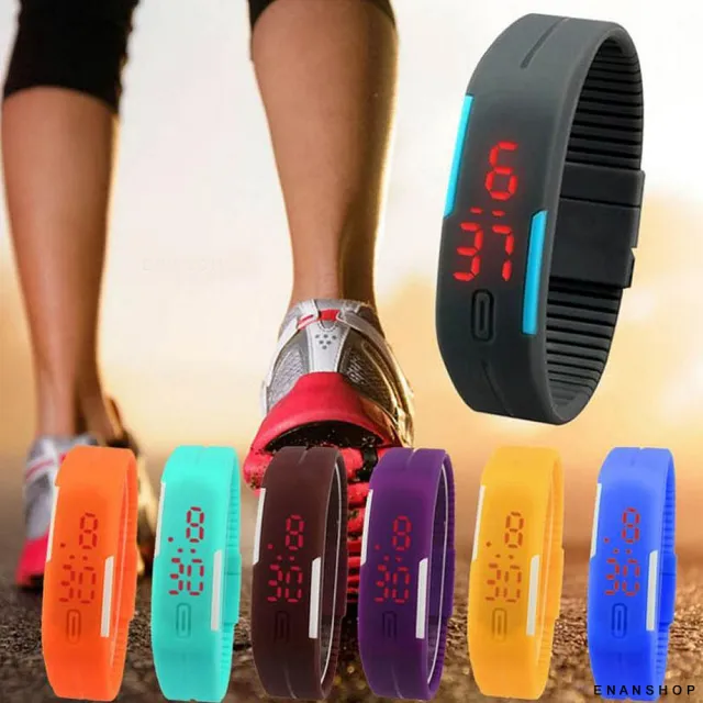 【ENANSHOP 惡南宅急店】輕量觸控電子錶3入組 LED運動手環 運動手錶 磁吸錶扣-0492F
