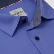 【Emilio Valentino 范倫提諾】嫘縈混紡長袖襯衫(深藍)