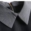 【MsMore】韓版襯衫寬鬆顯瘦假兩件長袖中長版上衣#113517現貨+預購(黑色)