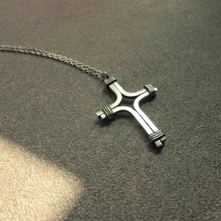 【mittag】cross d necklace_十字架d項鍊(基督教 天主教 十字架 男女對鍊 銀飾)