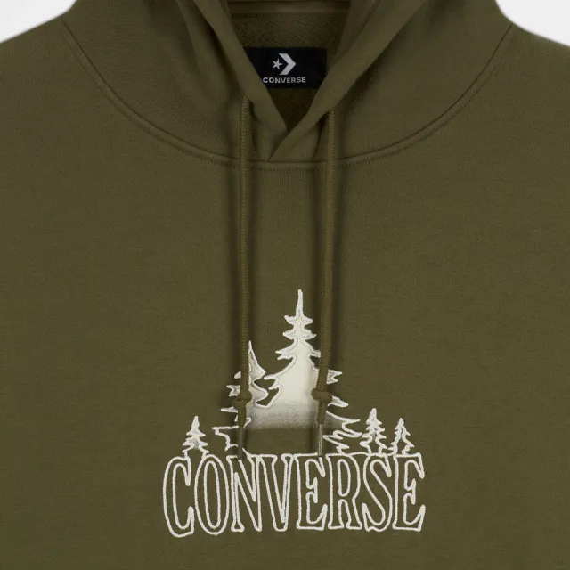 【CONVERSE品牌旗艦店】COUNTER CLIMATE GRAPHIC HOODIE 連帽上衣 帽T 女 綠色(10025035-A02)