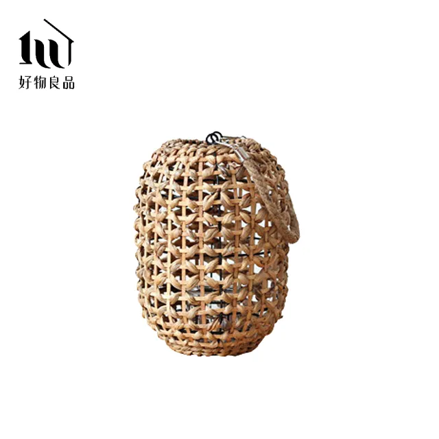 【好物良品】小款_峇里海島手工草編編織落地式裝飾籃吊掛燈(客廳陽台庭院裝飾品 飯店大廳擺飾品)