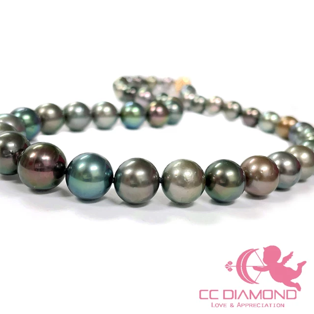 【CC Diamond】大溪地莫蘭迪混色 黑珍珠項鍊(繽紛的色彩)