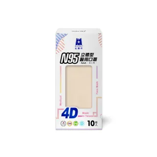 【藍鷹牌】N95 4D立體型醫療成人口罩 10片x1盒(14色可選)