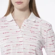 【Lynx Golf】女款吸濕排汗曲線英文字樣印花長袖POLO衫/高爾夫球衫(白色)