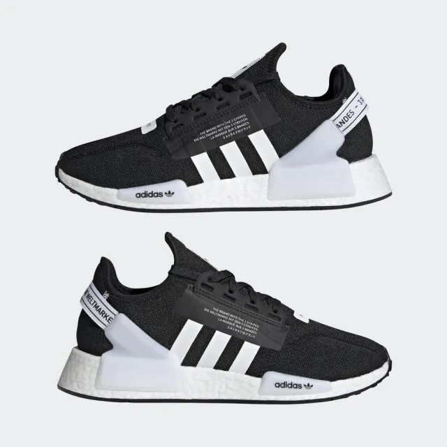 【adidas 愛迪達】NMD_R1.V2 男女 休閒鞋 經典 運動 潮流 Boost 避震 彈力 穿搭 黑 白(GX6367)