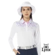 【Lynx Golf】女款合身版吸排抗UV翻領設計半身星芒印花長袖POLO衫/高爾夫球衫(二色)