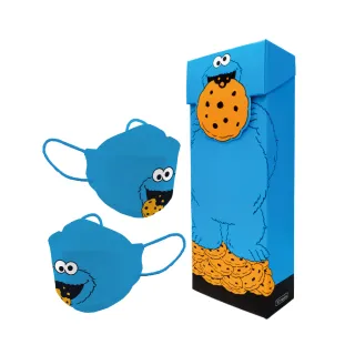 【BioMask杏康安】四層醫用口罩-芝麻街聯名-Cookie Monster大頭款-韓版立體10入/盒(醫療級、台灣製造)