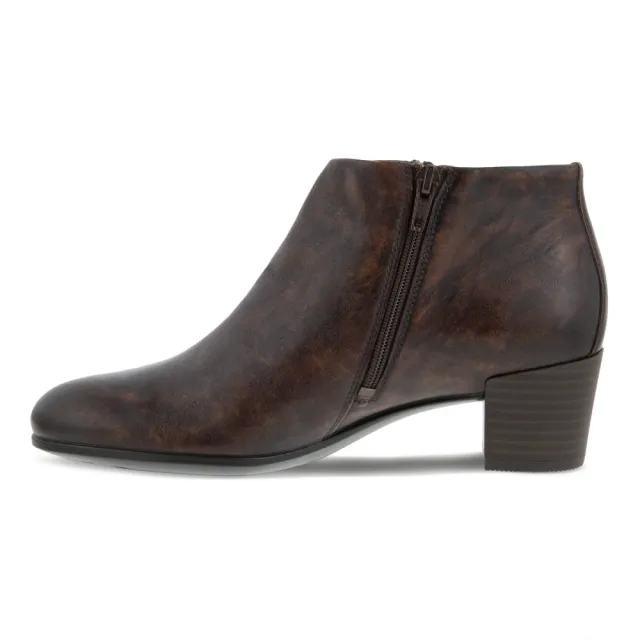 【ecco】SHAPE M 35 型塑摩登粗跟皮革短靴 網路獨家 女鞋(可可棕 27316301482)