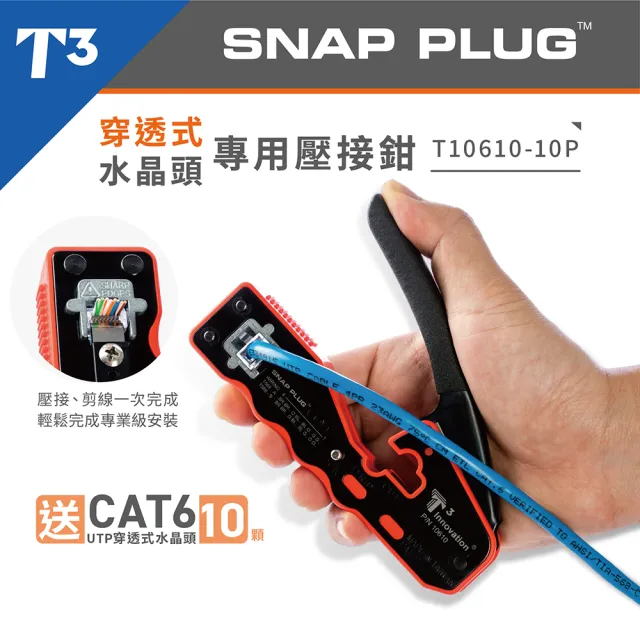 (美國T3) 穿透式水晶頭壓接鉗(壓接鉗/夾具)
