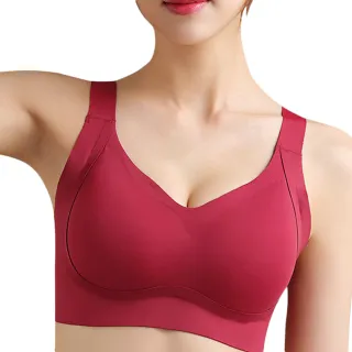 【Amhome】鴻運喜紅年無痕運動內衣固定杯聚攏收副乳調整塑形無鋼圈薄款胸罩#114842(4色)