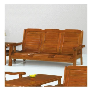 【MUNA 家居】5011型柚木色實木三人椅/不含1+2+大小茶几(沙發 實木沙發 三人椅)