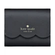 【KATE SPADE】Kate Spade GEMMA壓印LOGO滑面圓弧小牛皮4卡釦式短夾(小/黑)