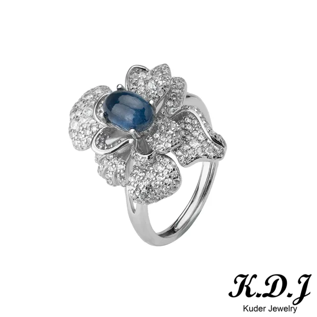 【K.D.J 圓融珠寶】花朵造型藍寶石戒指
