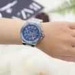 【Michael Kors】經典LOGO三眼撞色大錶框不鏽鋼時尚腕錶(銀 45mm)