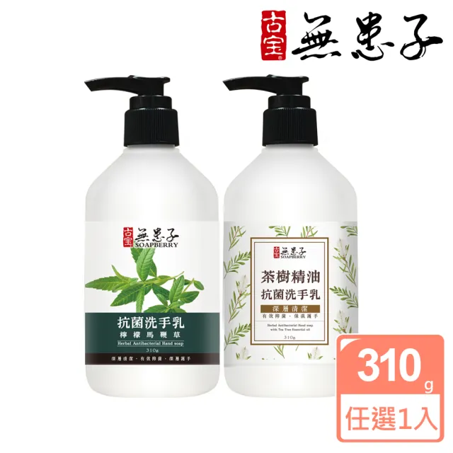 【古寶無患子】抗菌洗手乳310g(檸檬馬鞭草/茶樹精油)