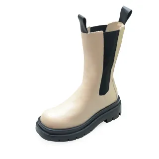 【nono house】an.an 酷女出街厚底切爾西中筒靴(米)