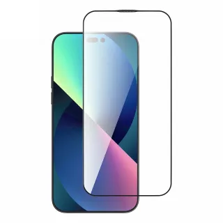【DEVIA】iPhone 14/13/13 Pro 6.1吋高清全屏鋼化玻璃保護貼-黑色(90度彎曲抗折抗碎)