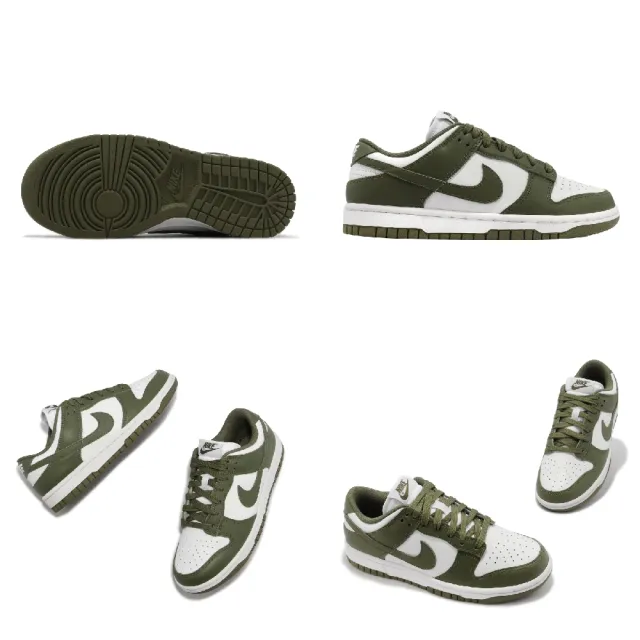 【NIKE 耐吉】Wmns Dunk Low 女鞋 男鞋 橄欖綠 墨綠 白 經典 低筒 皮革 Medium Olive(DD1503-120)