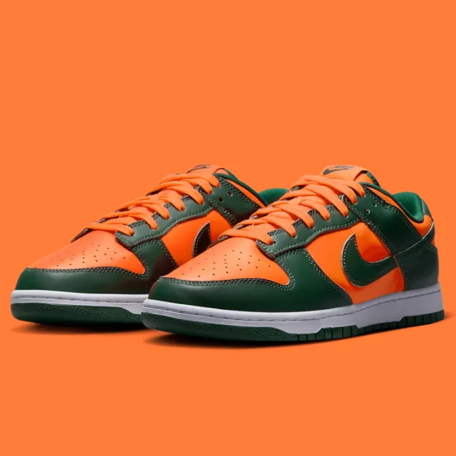 NIKE 耐吉】Nike Dunk Low Miami Hurricanes 邁阿密颶風綠橘男鞋DD1391 