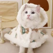 【寵物愛家】貓咪愛犬秋冬小熊披風斗篷衣服保暖毛毯-S(寵物衣)