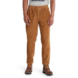 【Timberland】男款小麥色有機棉燈芯絨寬鬆慢跑褲(A5XAD932)