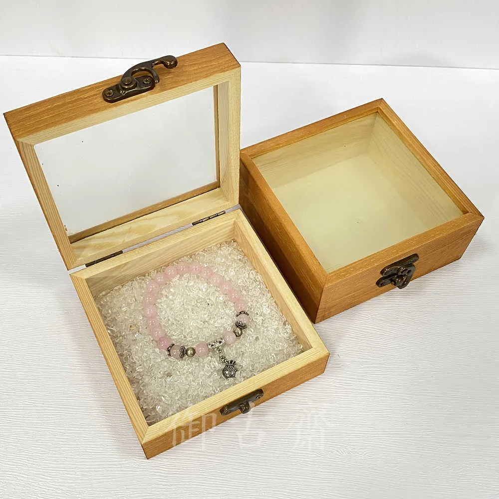 【御古齋】實木 玉石水晶 消磁盒 收藏盒(手珠 收藏收納 消磁 玉石保養盒 內含200公克 白水晶砂 一次一個)