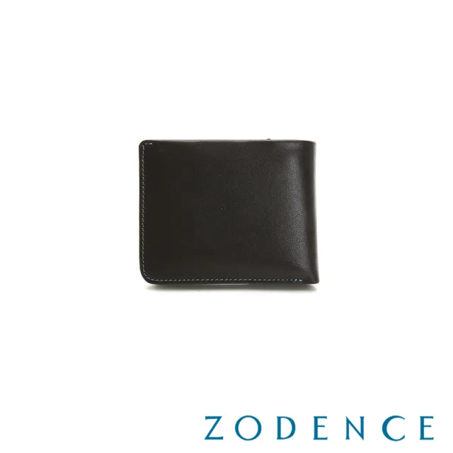 【ZODENCE 佐登司】SEAL進口牛皮零錢袋7卡短夾(深灰/男夾)