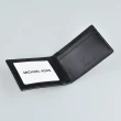 【Michael Kors】經典印花LOGO直條紋設計短夾禮盒(黑x紅白)