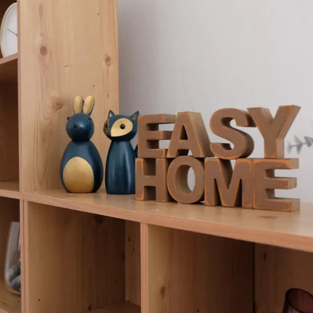 【EASY HOME】台灣製 -8格實芯開放式書櫃採E1板材-北歐原木色(書櫃 收納櫃 置物櫃 書本收納)