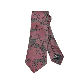 【EMPORIO ARMANI】EA圖騰設計領帶(胭脂粉)