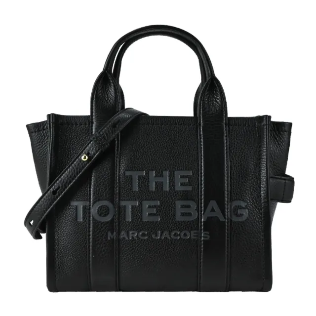 【MARC JACOBS 馬克賈伯】THE LEATHER MINI TOTE 皮革兩用托特包(迷你/黑色)