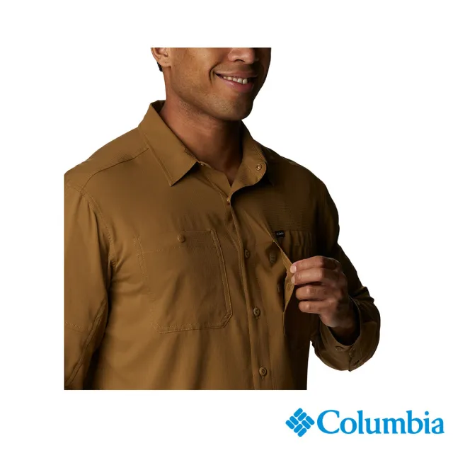 【Columbia 哥倫比亞 官方旗艦】男款- Omni-Wick快排防曬50長袖襯衫-棕色(UAE16830BN / 2022年秋冬商品)