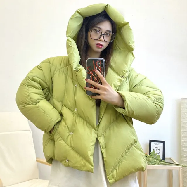 【巴黎精品】現貨+預購 真羽絨90%白鴨絨羽絨外套羽絨衣夾克(連帽保暖簡約女夾克4色v1ai10)