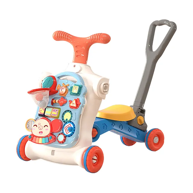 【JoyNa】5合一益智成長型玩具 音樂學步車 學習桌 投球玩具(贈推車手把.拍拍鼓音樂功能)