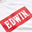 【EDWIN】女裝 經典大紅標LOGO短袖T恤(米白色)