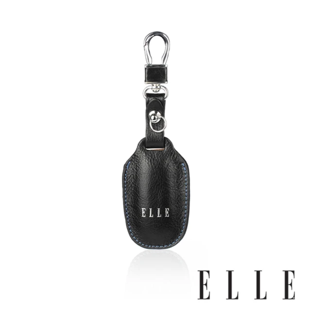 【ELLE HOMME】ELLE品牌皮革鑰匙圈(黑色/咖啡色)