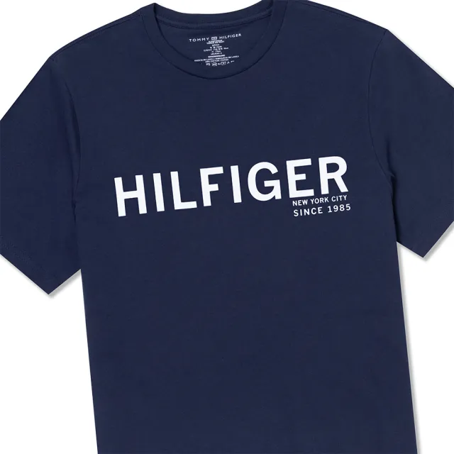 【Tommy Hilfiger】TOMMY 經典印刷文字圖案短袖T恤 上衣-深藍色(平輸品/短T)