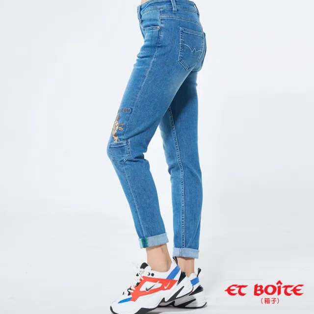 【BLUE WAY】女裝 口袋娃娃舒適丹寧 小直筒褲 牛仔褲-ET BOITE箱子