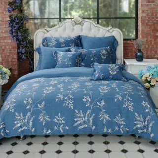 【Tonia Nicole 東妮寢飾】環保印染100%萊賽爾天絲被套床包組-月影藍調(加大)