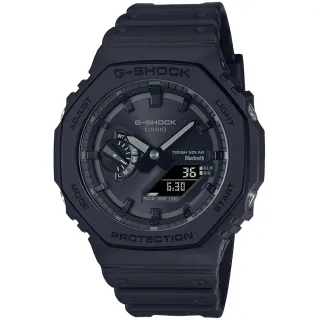 【CASIO 卡西歐】G-SHOCK 藍牙 太陽能 八角防護構造雙顯手錶 新年 禮物(GA-B2100-1A1)