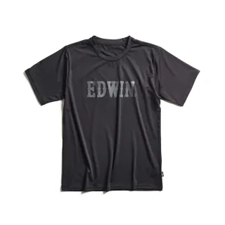 【EDWIN】男裝 涼感印花LOGO圓領短袖T恤(黑色)