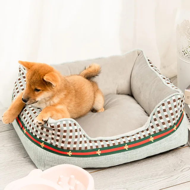【咪咪小品】可拆式 格紋款 寵物睡 寵物床 床墊 冬季(高級層次設計內層 軟綿綿  美人睡)