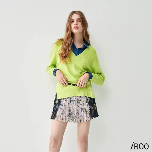 【iROO】仿兩件式針織上衣