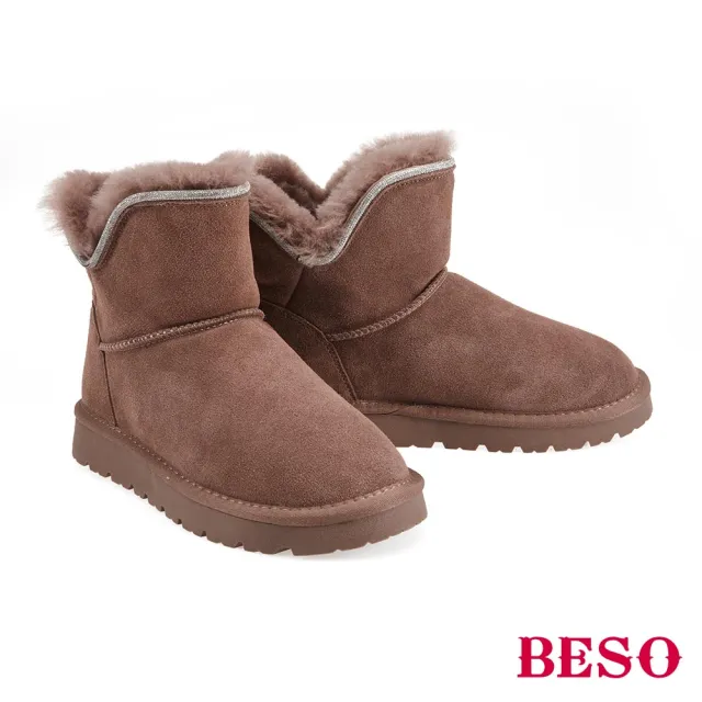 【A.S.O 阿瘦集團】BESO行動潮流絨面牛皮保暖羊毛雪靴(多色任選)