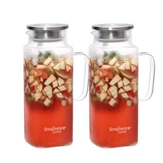 【康寧 Snapware】買1送1 淨漾大容量耐熱玻璃水壺-1950ml