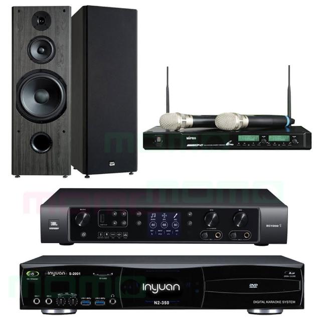 【音圓】N2-350+JBL BEYOND 1+ACT-941+OK-901B(4TB點歌機+多功能擴大機+無線麥克風+落地型主聲道喇叭)