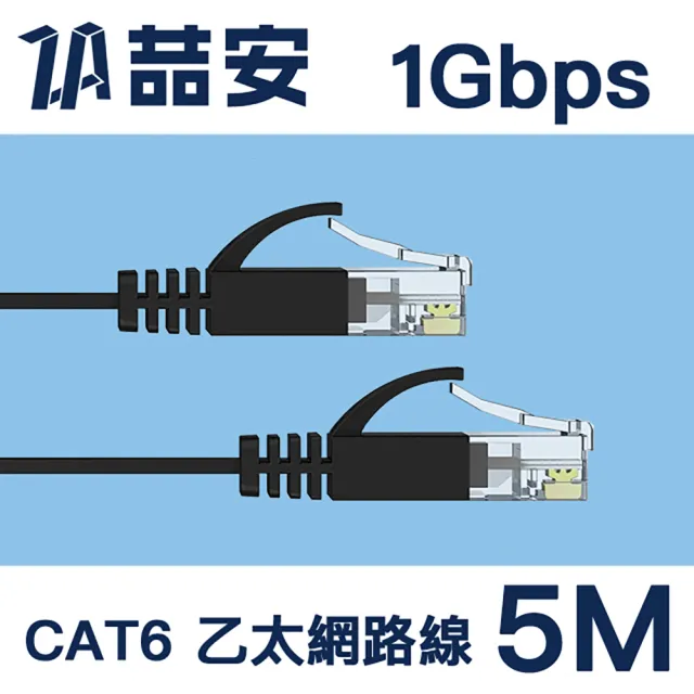 【ZA喆安】CAT 6 1Gbps高速乙太網路線 5M(抗干擾/穩定上網/扁線設計)
